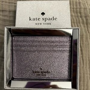 Kate Spade glitter purple credit card card wallet